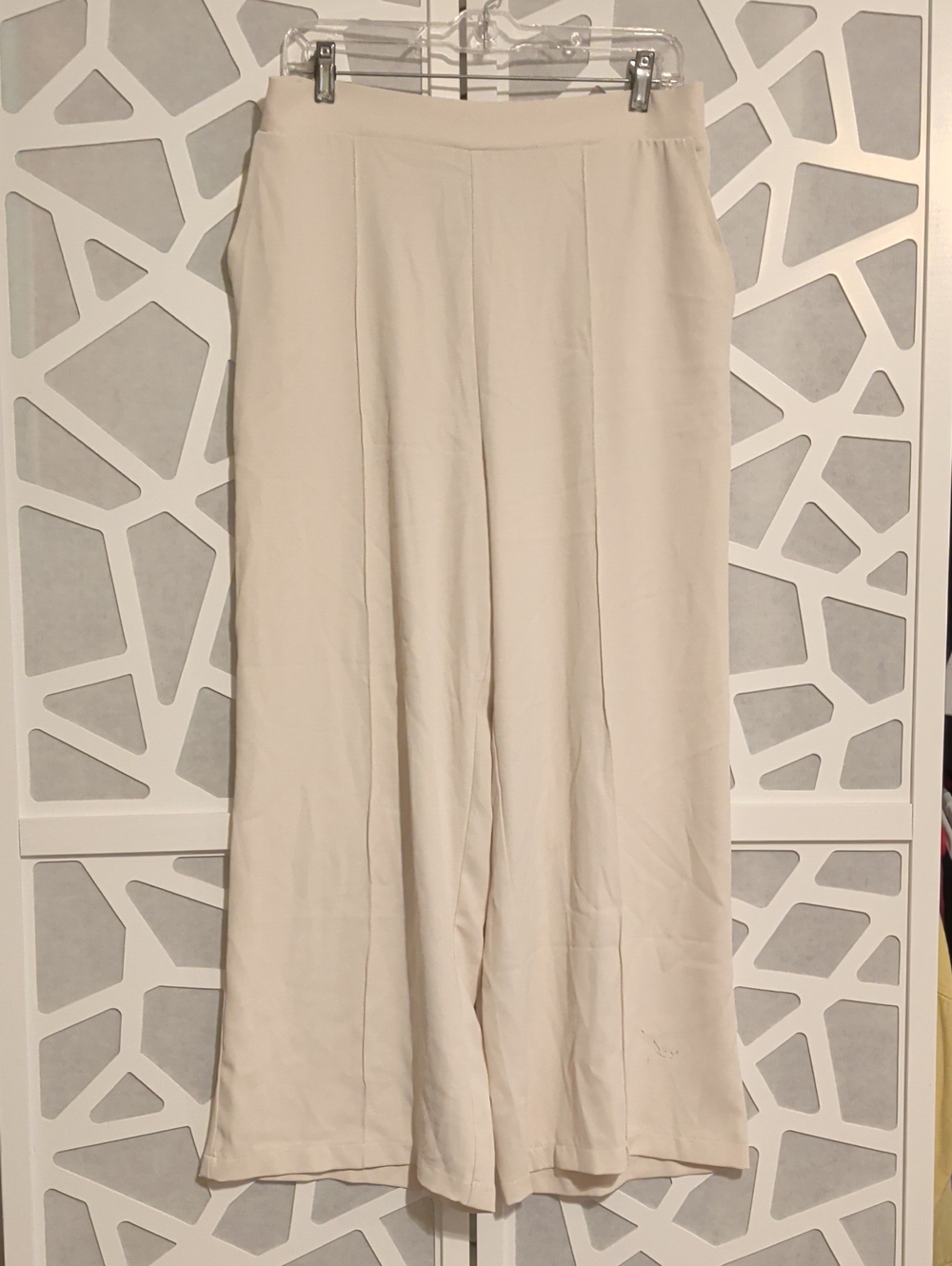 MELLODAY Cream Wide-Leg Pull-On Pants